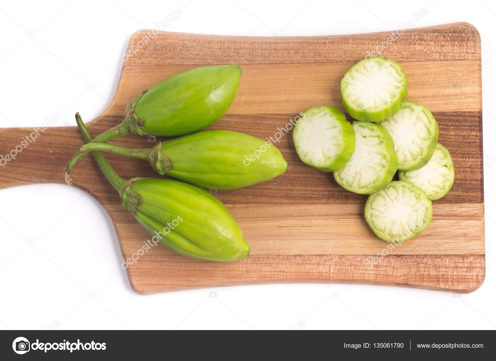 Jilo Scarlet. African Eggplant Stock Image - Image of wooden