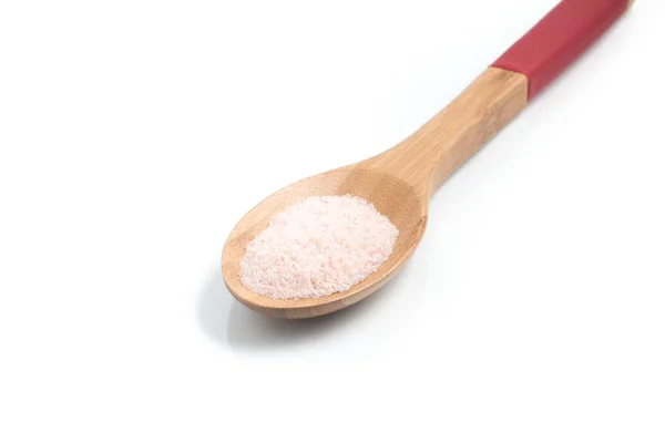 Першому Гімалайський рожевий солі на ложкою — стокове фото