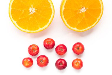 Brazilian Acerola Cherry and Orange Fruit clipart