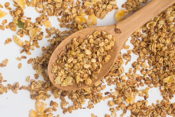 Müsli in einen Löffel — Stockfoto