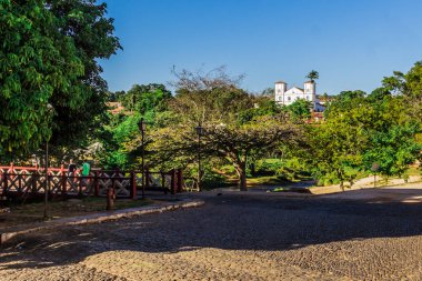 Pirenopolis, Brezilya - 2 Temmuz 2017: Pirenopolis sokak