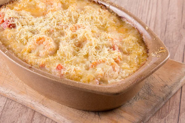 Shrimp Risotto with cheese — Stock Photo, Image