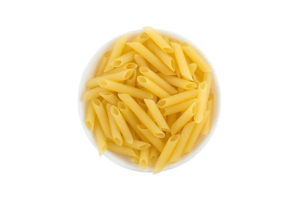 Pasta Penne into a bowl — Stock Photo, Image