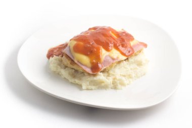 Tavuk fileto pirinç ve patates ezdim. Parmegiana fileto