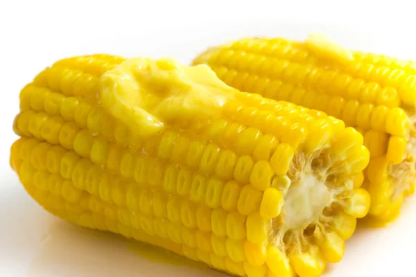 Cooked Corn Cob with butter. Milho verde — Stock Photo, Image