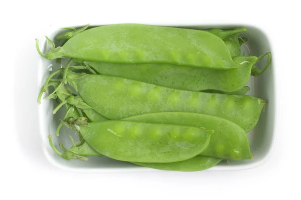 Green Pea Pod Torta em uma tigela — Fotografia de Stock