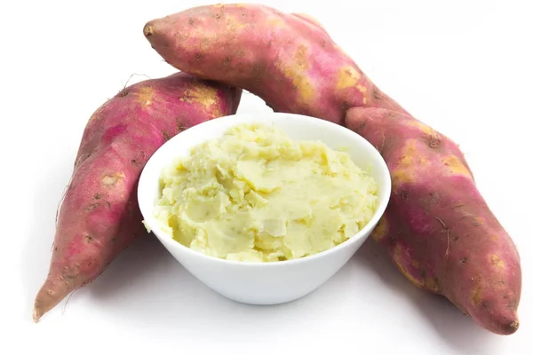 Puré Batatas Aisladas Sobre Fondo Blanco —  Fotos de Stock