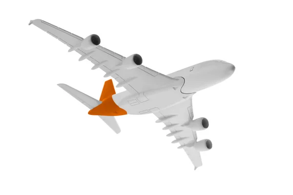 Airplane with orange color, Isolated on white background. — Stock Photo, Image