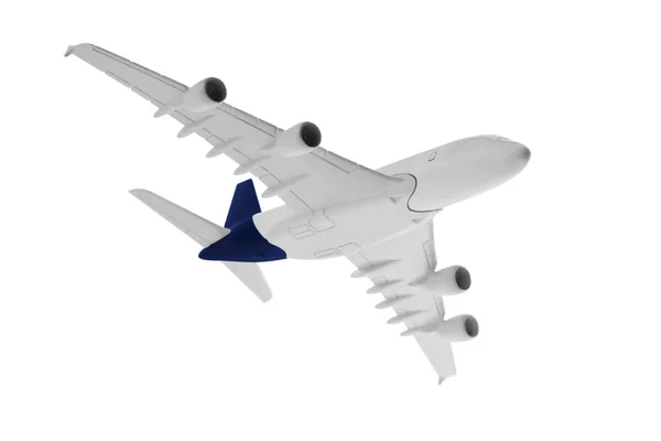 Αεροπλάνο με μπλε χρώμα, απομονωμένη σε λευκό φόντο. — Φωτογραφία Αρχείου