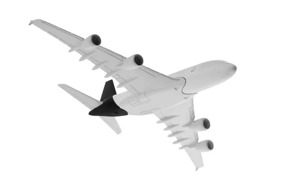Αεροπλάνο με μαύρο χρώμα, απομονωμένη σε λευκό φόντο. — Φωτογραφία Αρχείου
