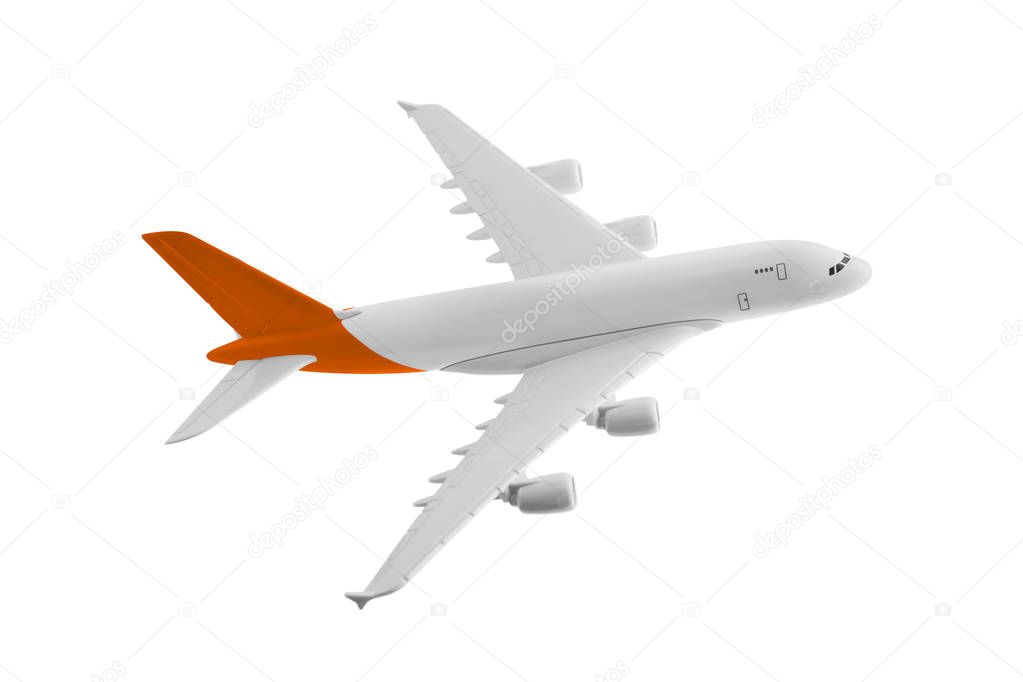 Airplane with orange color.