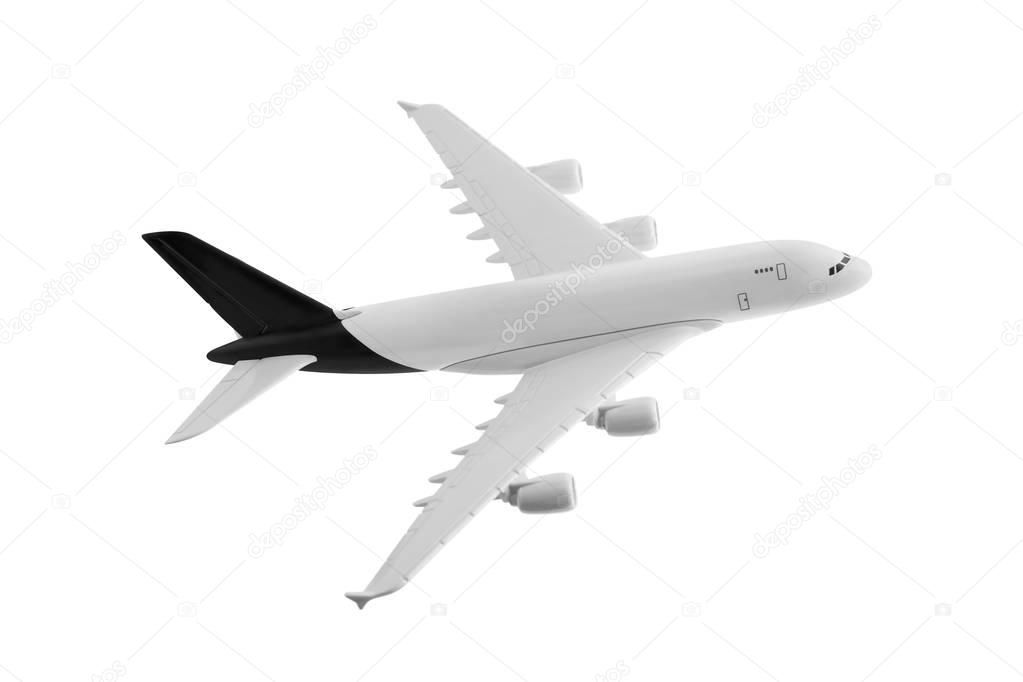 Airplane with black color.