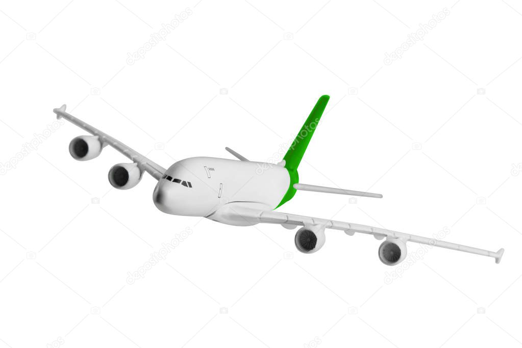 Airplane with green color.