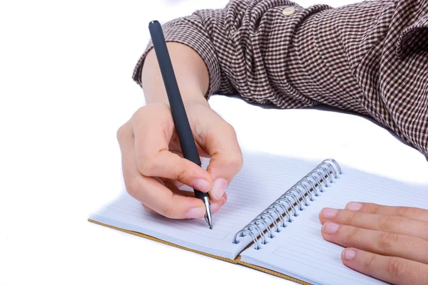 Mão está escrevendo com caneta — Fotografia de Stock