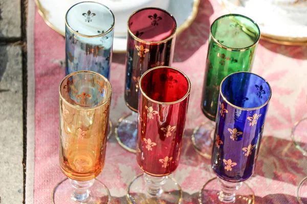 Drinking glasses of various color — Stock Photo, Image