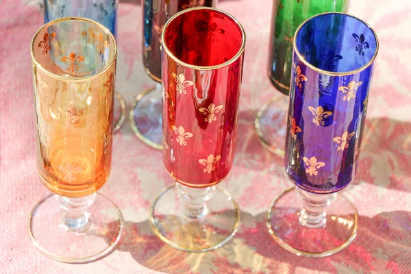 Drinking glasses of various color — Stock Photo, Image