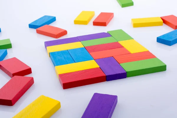 Domino bloky různé barvy — Stock fotografie