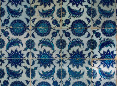 Eski Osmanlı zaman el yapımı Türk çini