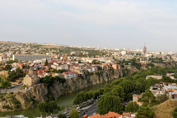 Gyönyörű panorámával a Tbiliszi — Stock Fotó