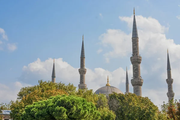 Minaret of Ottoman Mosques in view Stock Photo