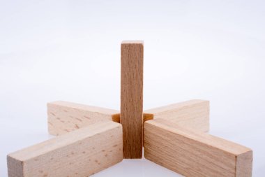Beyaz arka plan üzerinde ahşap domino