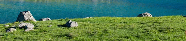 Hochlandsee im grünen natürlichen Hintergrund in artvin — Stockfoto