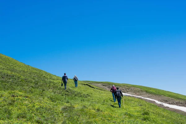 Amigos fazendo uma excursão — Fotografia de Stock