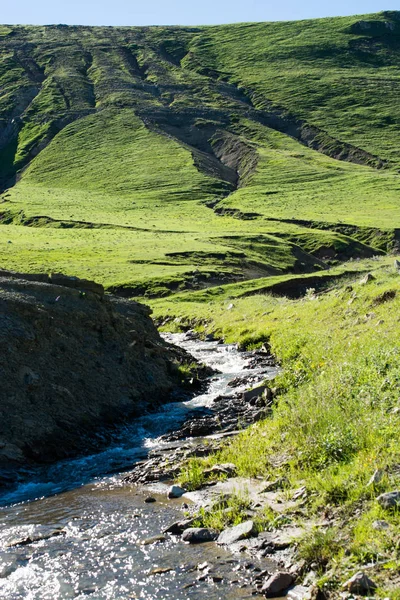 Paisagem com rio fluindo através de rochas — Fotografia de Stock