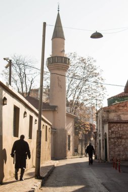 Minaret of Ottoman Mosques in view clipart