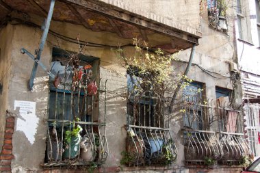 Eski cam mimari Istanbul'dan kalıntıları