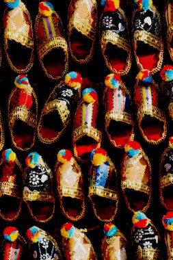 Türk Osmanlı deri terlik ın Bazaarı kümesi 