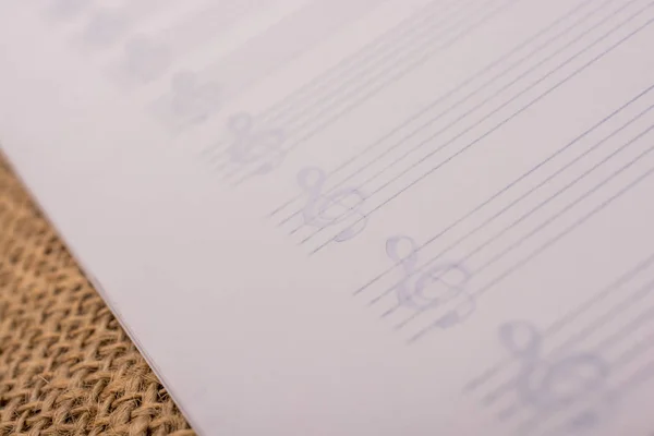 An empty note paper for musical notes — Stock Photo, Image