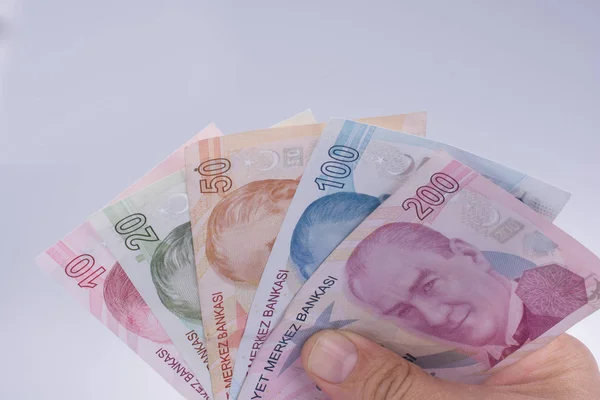 美国美元纸币和 Turksh 里拉钞票肩并肩 — 图库照片