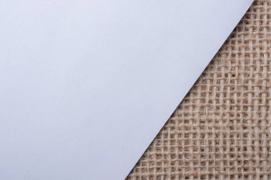  Keten bir tuval üzerine beyaz kağıt parçası