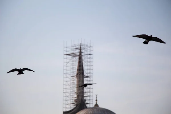 Minaret mešity osmanské v pohledu — Stock fotografie