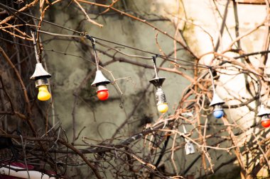 sabit bir yerinde asılı ampuller