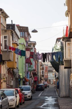 Eski ahşap evler sokakta tarz