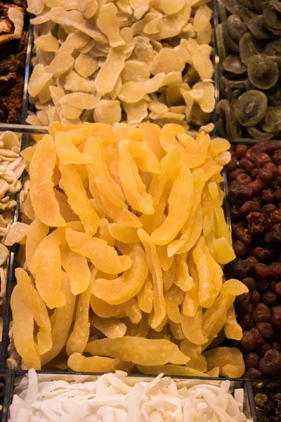 Dry fruit sell in market — Stock Photo, Image
