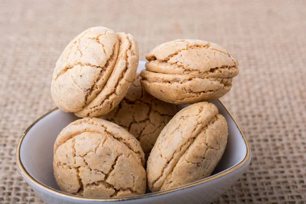 Turkish almond cookies in a plate — Stock Photo, Image