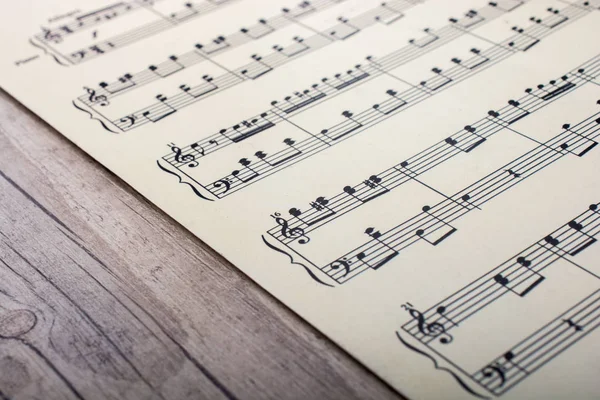 Musical notes on paper placed on a  canvas — Stock Photo, Image