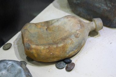 Vintage eski ordu şişe canteenon Çanakkale Savaşı