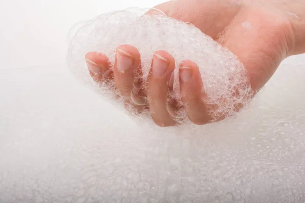 Lavage des mains enfant en mousse — Photo