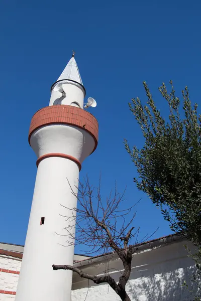 Minaret Gjord Sten Ottomanska Tiden Moskéer Sikte — Stockfoto