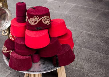 Turkish fez, traditional ottoman hat clipart