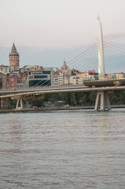 İstanbul 'daki Bizans döneminden Galata Kulesi manzarası