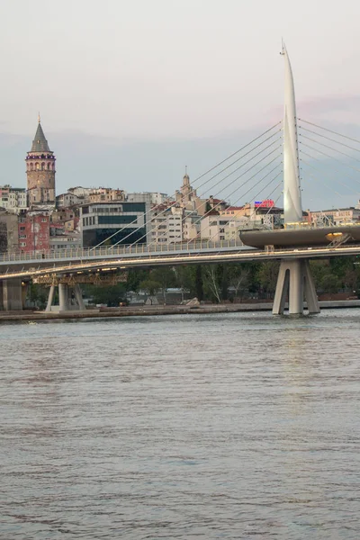 Vista Torre Galata Dos Tempos Império Bizantino Istambul — Fotografia de Stock