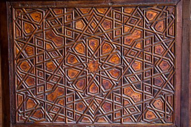 Tahtada geometrik desenli Osmanlı Türk sanatı