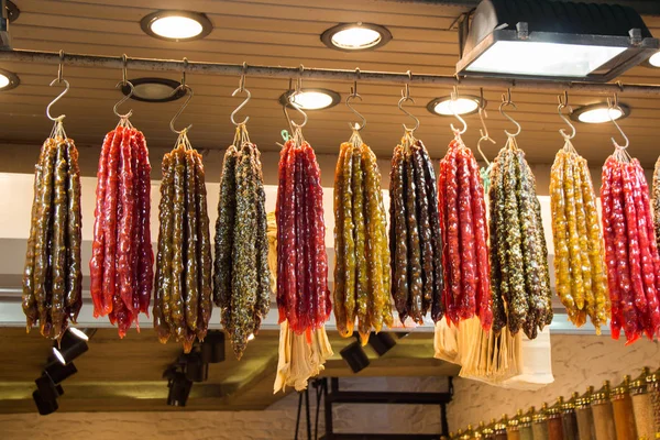 Traditional Sausage Shaped Candies Walnut — Stock Photo, Image