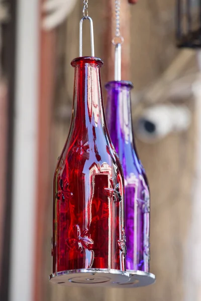 Uppsättning Tom Små Genomskinliga Flaskor Tillverkade Ottomansk Stil — Stockfoto