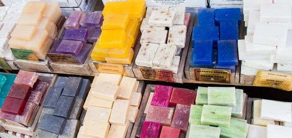 Coleção Barras Sabão Orgânico Perfumado Feito Mão — Fotografia de Stock